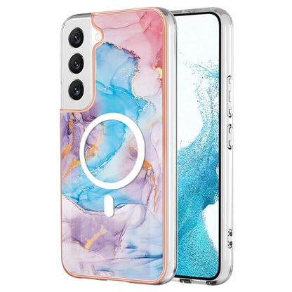 For Samsung Galaxy S22 5G Marble Pattern Dual-side IMD Magsafe TPU Phone Case(Blue Marble) - Galaxy S22 5G Cases by PMC Jewellery | Online Shopping South Africa | PMC Jewellery