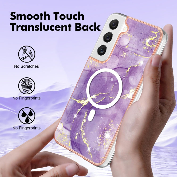For Samsung Galaxy S22+ 5G Marble Pattern Dual-side IMD Magsafe TPU Phone Case(Purple 002) - Galaxy S22+ 5G Cases by PMC TechLife | Online Shopping South Africa | PMC TechLife | Buy Now Pay Later Mobicred