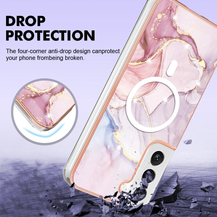 For Samsung Galaxy S22+ 5G Marble Pattern Dual-side IMD Magsafe TPU Phone Case(Rose Gold 005) - Galaxy S22+ 5G Cases by PMC Jewellery | Online Shopping South Africa | PMC Jewellery