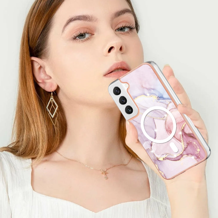 For Samsung Galaxy S22+ 5G Marble Pattern Dual-side IMD Magsafe TPU Phone Case(Rose Gold 005) - Galaxy S22+ 5G Cases by PMC TechLife | Online Shopping South Africa | PMC TechLife | Buy Now Pay Later Mobicred