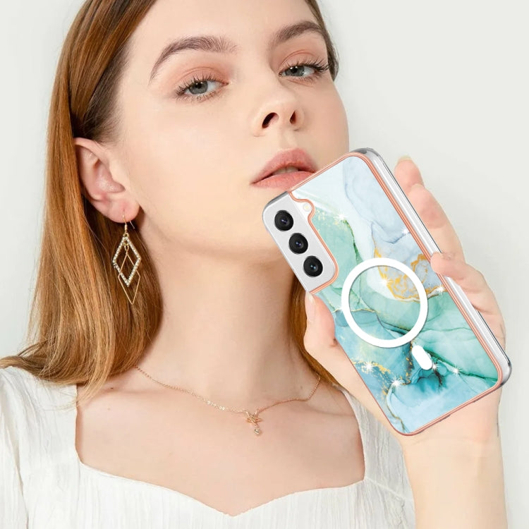 For Samsung Galaxy S22+ 5G Marble Pattern Dual-side IMD Magsafe TPU Phone Case(Green 003) - Galaxy S22+ 5G Cases by PMC TechLife | Online Shopping South Africa | PMC TechLife | Buy Now Pay Later Mobicred