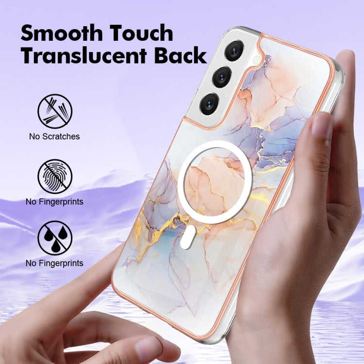 For Samsung Galaxy S23 5G Marble Pattern Dual-side IMD Magsafe TPU Phone Case(White Marble) - Galaxy S23 5G Cases by PMC Jewellery | Online Shopping South Africa | PMC Jewellery