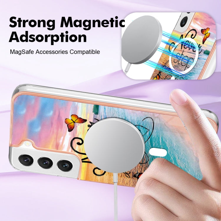 For Samsung Galaxy S23 5G Marble Pattern Dual-side IMD Magsafe TPU Phone Case(Dream Butterfly) - Galaxy S23 5G Cases by PMC TechLife | Online Shopping South Africa | PMC TechLife