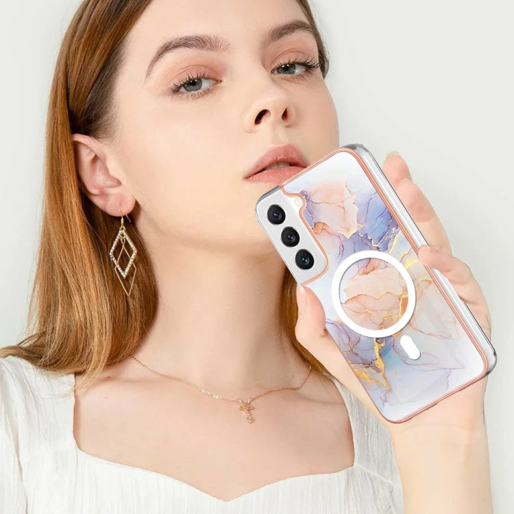 For Samsung Galaxy S23+ 5G Marble Pattern Dual-side IMD Magsafe TPU Phone Case(White Marble) - Galaxy S23+ 5G Cases by PMC TechLife | Online Shopping South Africa | PMC TechLife