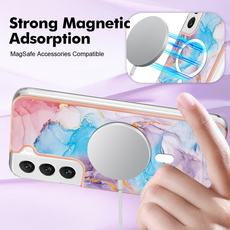 For Samsung Galaxy S23+ 5G Marble Pattern Dual-side IMD Magsafe TPU Phone Case(Blue Marble) - Galaxy S23+ 5G Cases by PMC TechLife | Online Shopping South Africa | PMC TechLife