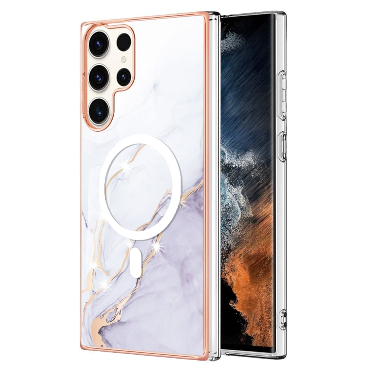 For Samsung Galaxy S23 Ultra 5G Marble Pattern Dual-side IMD Magsafe TPU Phone Case(White 006) - Galaxy S23 Ultra 5G Cases by PMC TechLife | Online Shopping South Africa | PMC TechLife