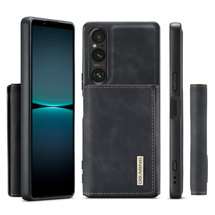 For Sony Xperia 1 V DG.MING M1 Series 3-Fold Multi Card Wallet + Magnetic Phone Case(Black) - Sony Cases by DG.MING | Online Shopping South Africa | PMC TechLife | Buy Now Pay Later Mobicred