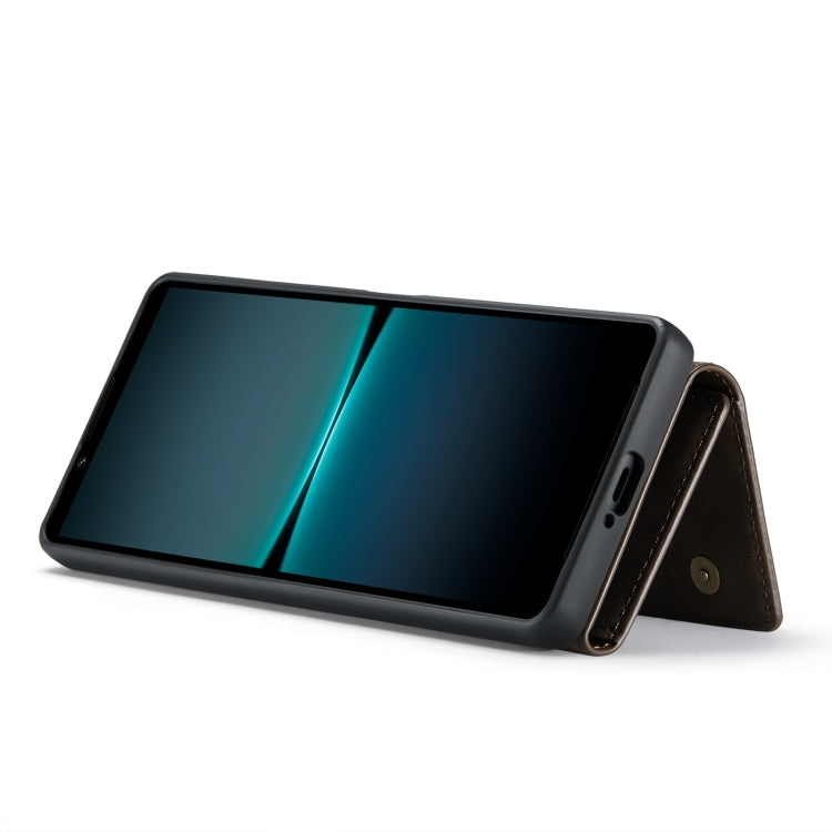 For Sony Xperia 1 V DG.MING M1 Series 3-Fold Multi Card Wallet + Magnetic Phone Case(Coffee) - Sony Cases by DG.MING | Online Shopping South Africa | PMC TechLife | Buy Now Pay Later Mobicred