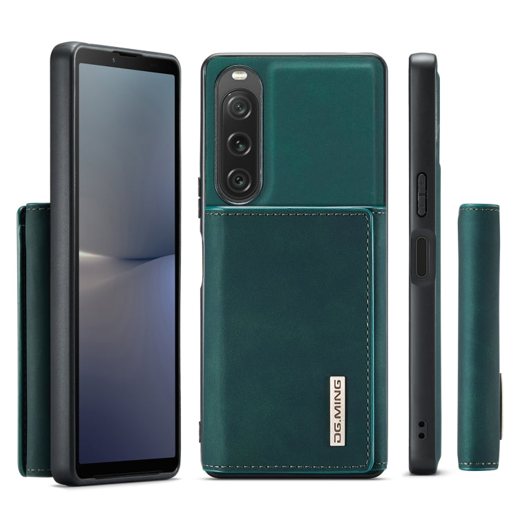 For Sony Xperia 10 V DG.MING M1 Series 3-Fold Multi Card Wallet + Magnetic Phone Case(Green) - Sony Cases by DG.MING | Online Shopping South Africa | PMC TechLife | Buy Now Pay Later Mobicred