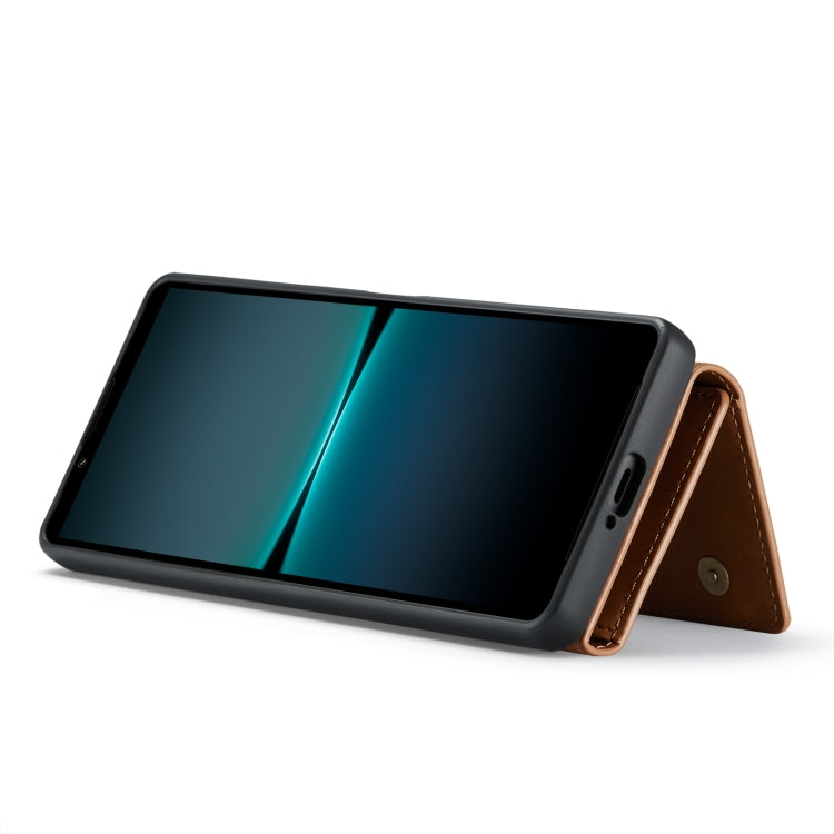For Sony Xperia 1 VI DG.MING M1 Series 3-Fold Multi Card Wallet + Magnetic Phone Case(Brown) - Sony Cases by DG.MING | Online Shopping South Africa | PMC TechLife | Buy Now Pay Later Mobicred