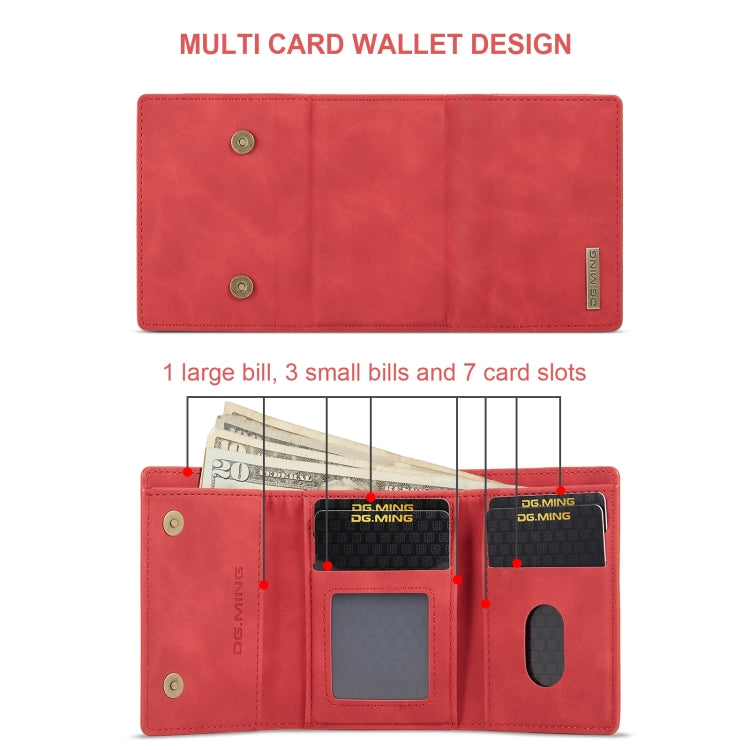 For Sony Xperia 1 VI DG.MING M1 Series 3-Fold Multi Card Wallet + Magnetic Phone Case(Red) - Sony Cases by DG.MING | Online Shopping South Africa | PMC TechLife | Buy Now Pay Later Mobicred