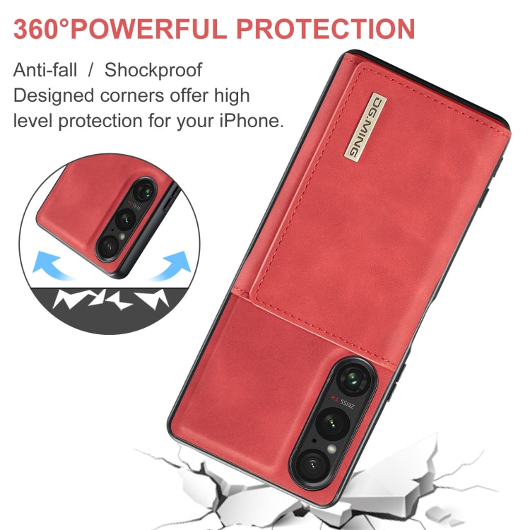 For Sony Xperia 1 VI DG.MING M1 Series 3-Fold Multi Card Wallet + Magnetic Phone Case(Red) - Sony Cases by DG.MING | Online Shopping South Africa | PMC TechLife | Buy Now Pay Later Mobicred