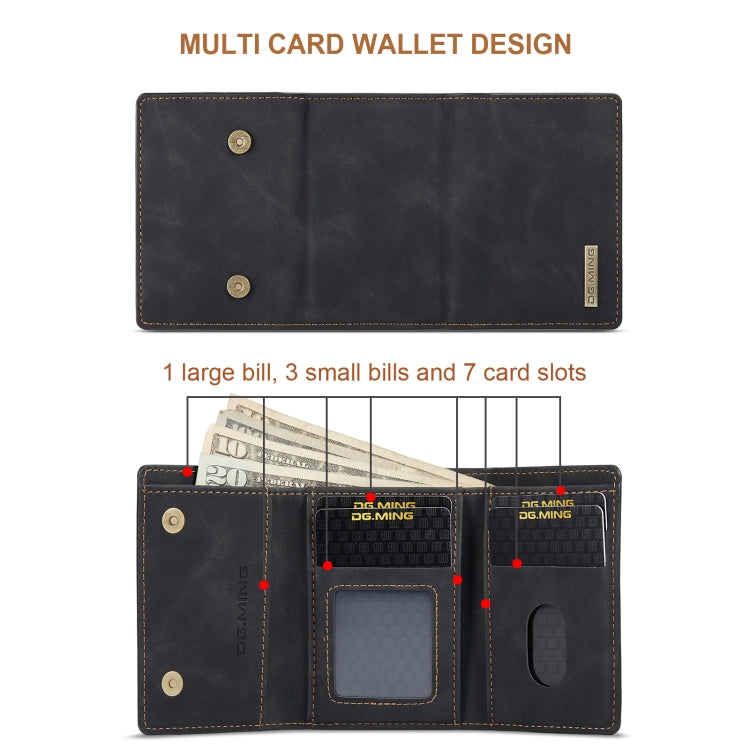 For Sony Xperia 10 VI DG.MING M1 Series 3-Fold Multi Card Wallet + Magnetic Phone Case(Black) - Sony Cases by DG.MING | Online Shopping South Africa | PMC TechLife | Buy Now Pay Later Mobicred