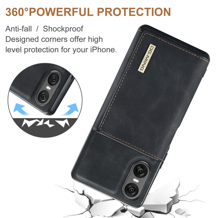 For Sony Xperia 10 VI DG.MING M1 Series 3-Fold Multi Card Wallet + Magnetic Phone Case(Black) - Sony Cases by DG.MING | Online Shopping South Africa | PMC TechLife | Buy Now Pay Later Mobicred