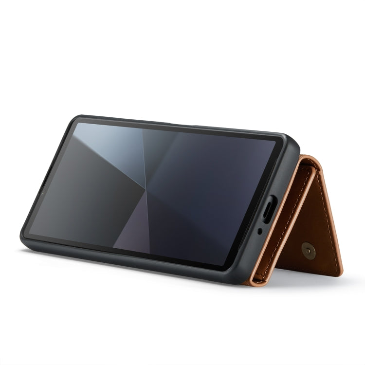 For Sony Xperia 10 VI DG.MING M1 Series 3-Fold Multi Card Wallet + Magnetic Phone Case(Brown) - Sony Cases by DG.MING | Online Shopping South Africa | PMC TechLife | Buy Now Pay Later Mobicred