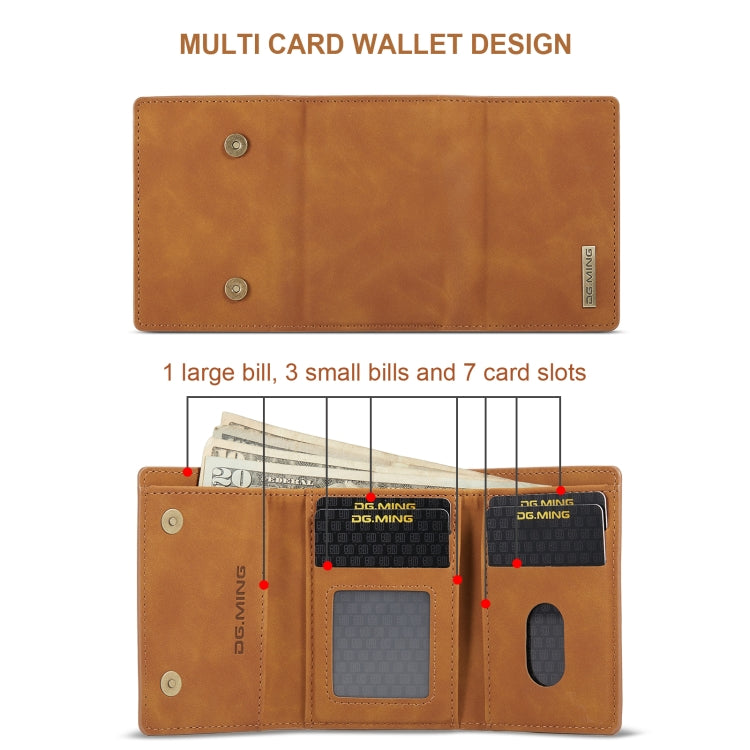 For Sony Xperia 10 VI DG.MING M1 Series 3-Fold Multi Card Wallet + Magnetic Phone Case(Brown) - Sony Cases by DG.MING | Online Shopping South Africa | PMC TechLife | Buy Now Pay Later Mobicred