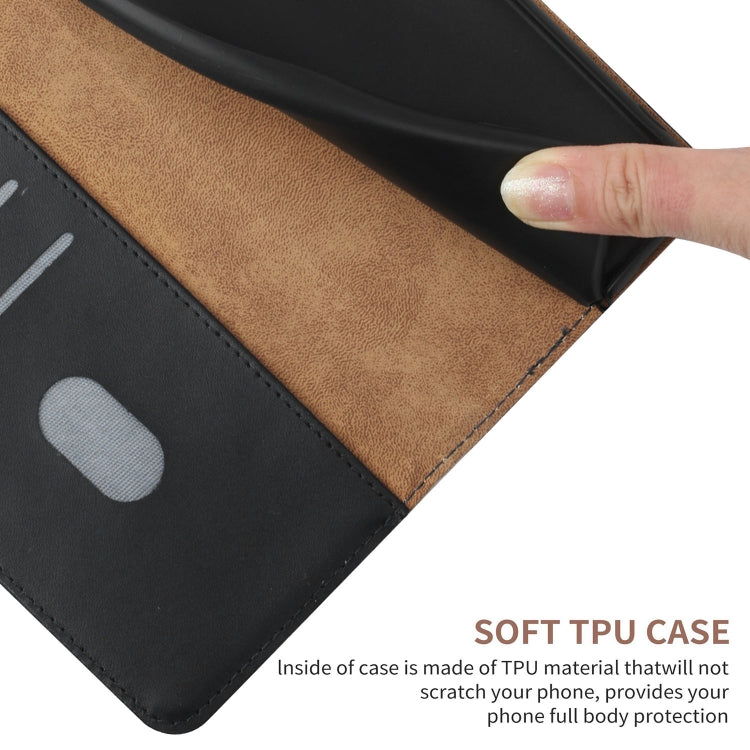 For Google Pixel 8 HT02 Genuine Leather Fingerprint-proof Flip Phone Case(Black) - Google Cases by PMC TechLife | Online Shopping South Africa | PMC TechLife | Buy Now Pay Later Mobicred