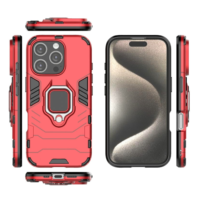 For iPhone 16 Pro Shockproof PC + TPU Holder Phone Case(Red) - iPhone 16 Pro Cases by PMC TechLife | Online Shopping South Africa | PMC TechLife | Buy Now Pay Later Mobicred