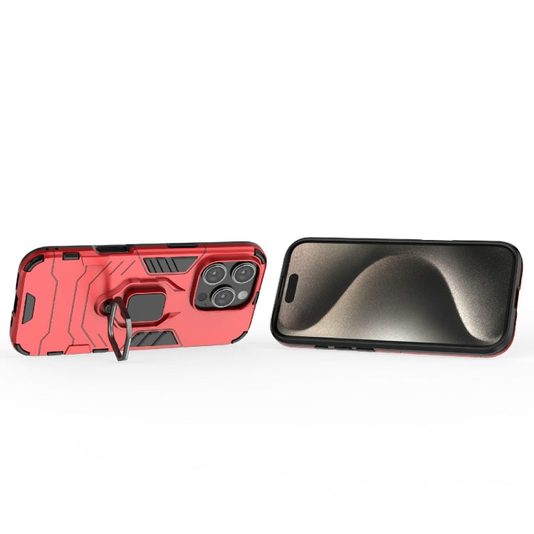For iPhone 16 Pro Shockproof PC + TPU Holder Phone Case(Red) - iPhone 16 Pro Cases by PMC TechLife | Online Shopping South Africa | PMC TechLife | Buy Now Pay Later Mobicred