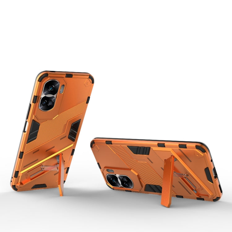 For Honor 90 Lite 5G Global Punk Armor 2 in 1 PC + TPU Phone Case with Holder(Orange) - Honor Cases by PMC TechLife | Online Shopping South Africa | PMC TechLife | Buy Now Pay Later Mobicred
