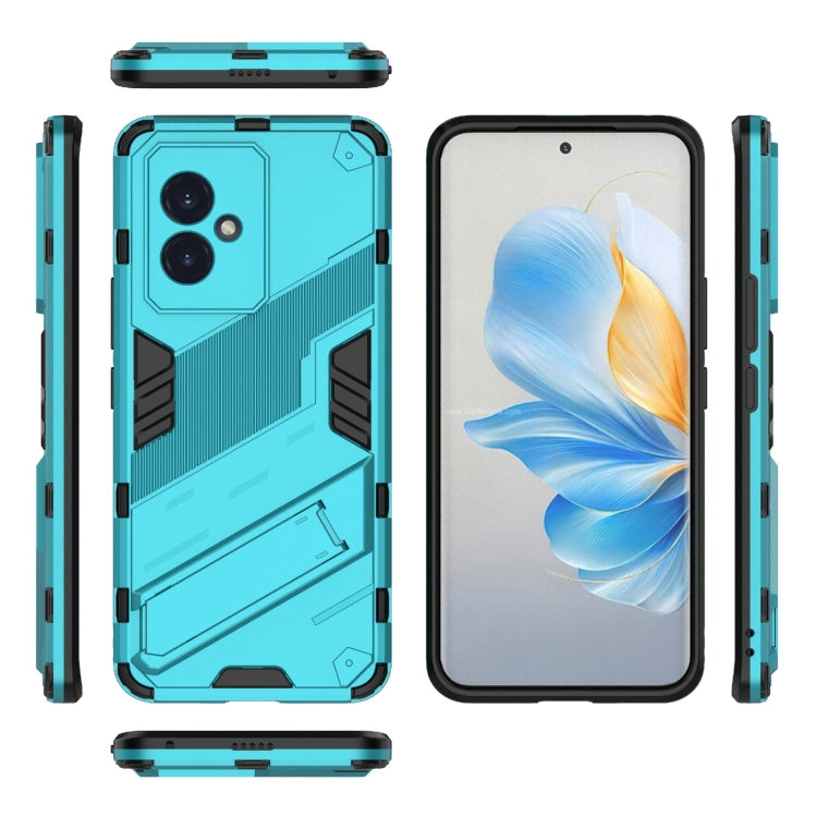 For Honor 100 5G Punk Armor 2 in 1 PC + TPU Phone Case with Holder(Blue) - Honor Cases by PMC Jewellery | Online Shopping South Africa | PMC Jewellery | Buy Now Pay Later Mobicred