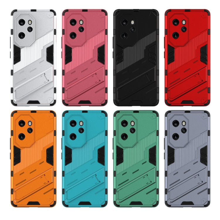 For Honor 100 Pro 5G Punk Armor 2 in 1 PC + TPU Phone Case with Holder(Red) - Honor Cases by PMC TechLife | Online Shopping South Africa | PMC TechLife | Buy Now Pay Later Mobicred