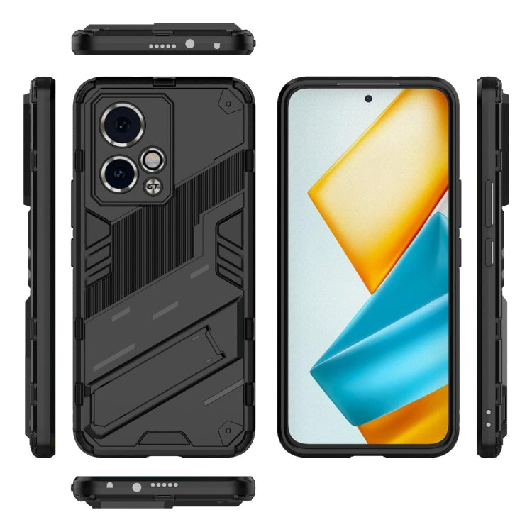 For Honor 90 GT 5G Punk Armor 2 in 1 PC + TPU Phone Case with Holder(Black) - Honor Cases by PMC Jewellery | Online Shopping South Africa | PMC Jewellery | Buy Now Pay Later Mobicred