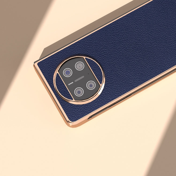 For Huawei Mate X3 Genuine Leather Mino Series Nano Plating Phone Case(Royal Blue) - Huawei Cases by PMC TechLife | Online Shopping South Africa | PMC TechLife | Buy Now Pay Later Mobicred