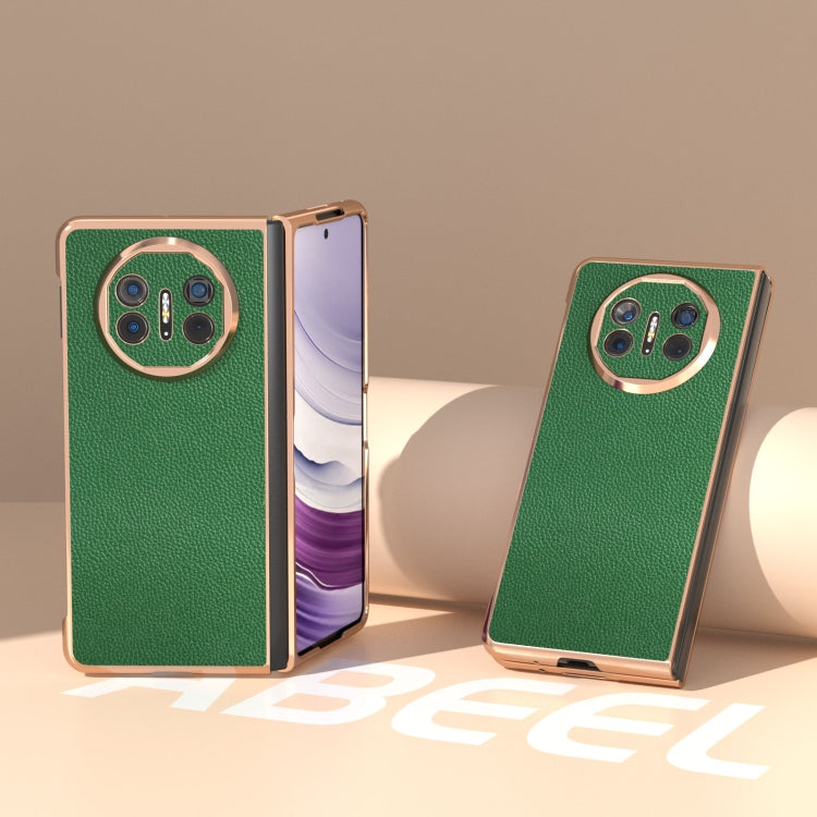 For Huawei Mate X5 Genuine Leather Mino Series Nano Plating Phone Case(Green) - free shipping - PMC TechLife - Order now!