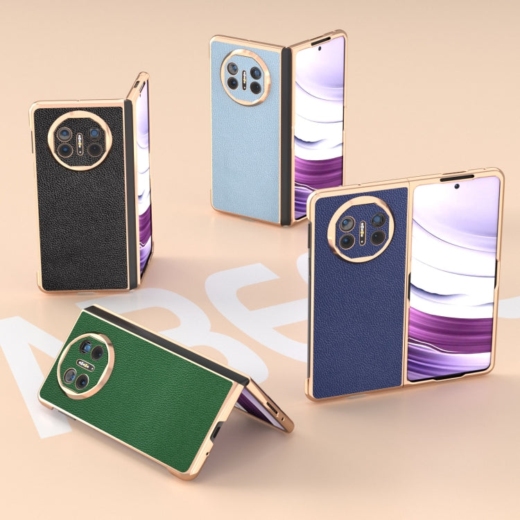 For Huawei Mate X5 Genuine Leather Mino Series Nano Plating Phone Case(Royal Blue) - Huawei Cases by PMC TechLife | Online Shopping South Africa | PMC TechLife | Buy Now Pay Later Mobicred