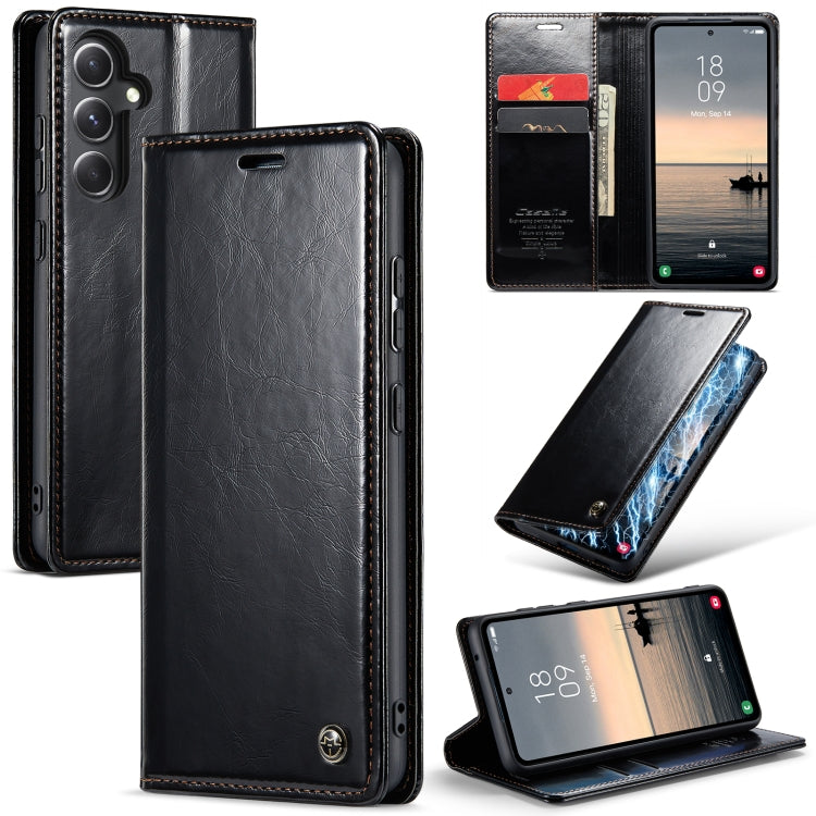 For Samsung Galaxy S23 FE CaseMe-003 PU + PC Business Style Crazy Horse Texture Leather Phone Case(Black) - Galaxy S23 FE 5G Cases by CaseMe | Online Shopping South Africa | PMC Jewellery | Buy Now Pay Later Mobicred