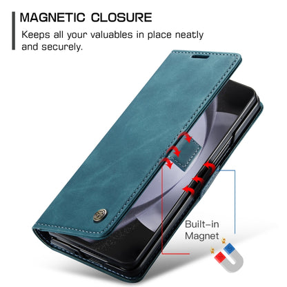 For Samsung Galaxy Z Fold5 CaseMe-013 Multifunctional Retro Frosted Leather Phone Case(Blue) - Galaxy Z Fold5 Cases by CaseMe | Online Shopping South Africa | PMC Jewellery | Buy Now Pay Later Mobicred