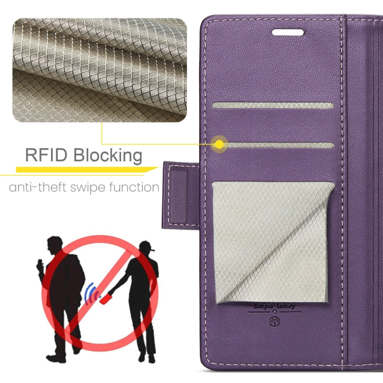 For Samsung Galaxy Z Fold5 CaseMe 023 Butterfly Buckle Litchi Texture RFID Anti-theft Leather Phone Case(Pearly Purple) - Galaxy Z Fold5 Cases by CaseMe | Online Shopping South Africa | PMC Jewellery | Buy Now Pay Later Mobicred