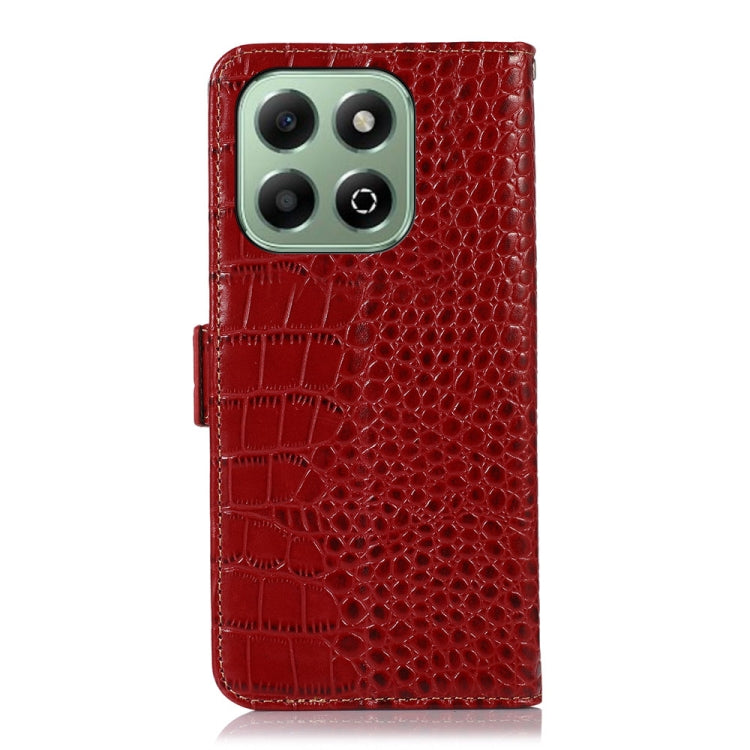 For Honor X6b Crocodile Top Layer Cowhide Leather Phone Case(Red) - Honor Cases by PMC TechLife | Online Shopping South Africa | PMC TechLife | Buy Now Pay Later Mobicred