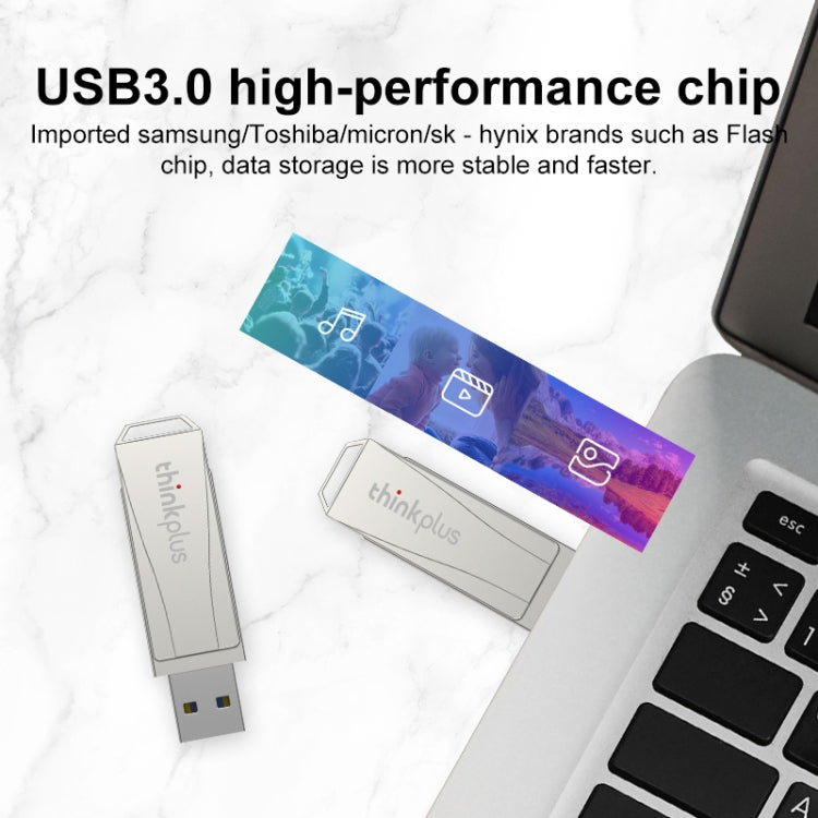 Lenovo Thinkplus USB 3.0 Rotating Flash Drive, Memory:256GB(Silver) - USB Flash Drives by Lenovo | Online Shopping South Africa | PMC Jewellery | Buy Now Pay Later Mobicred