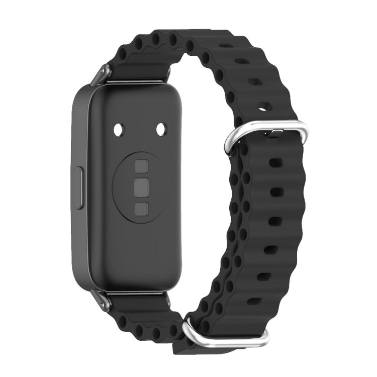 For Huawei Band 8 / 9 / 10 Mijobs Marine Silicone Breathable Watch Band(Black) - Watch Bands by MIJOBS | Online Shopping South Africa | PMC TechLife | Buy Now Pay Later Mobicred