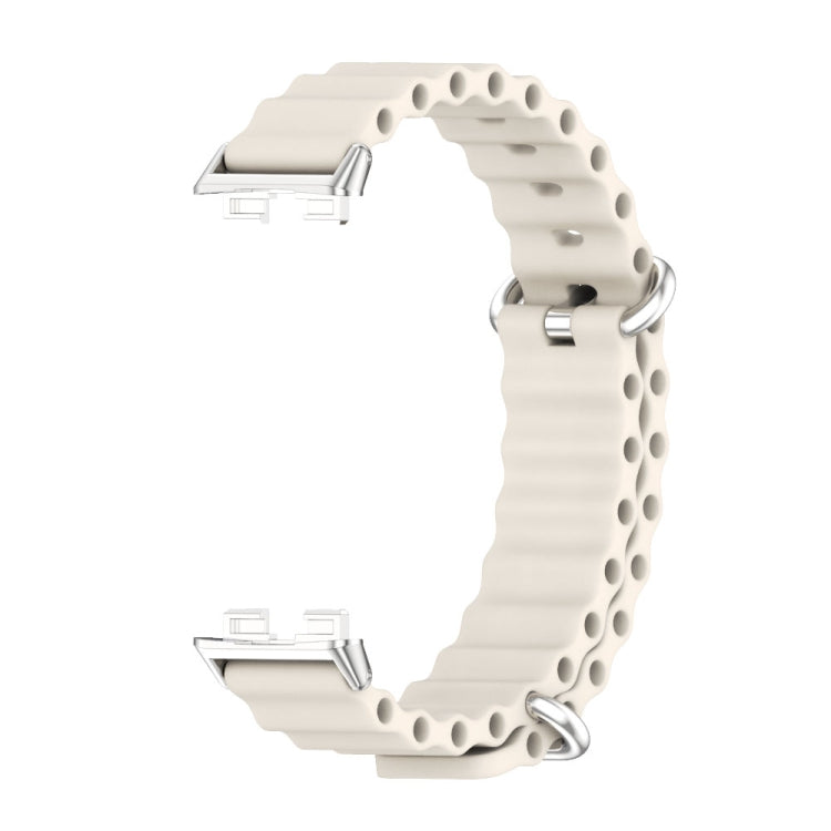 For Huawei Band 8 / 9 / 10 Mijobs Marine Silicone Breathable Watch Band(Grey+Silver) - Watch Bands by MIJOBS | Online Shopping South Africa | PMc TechLife | Buy Now Pay Later Mobicred