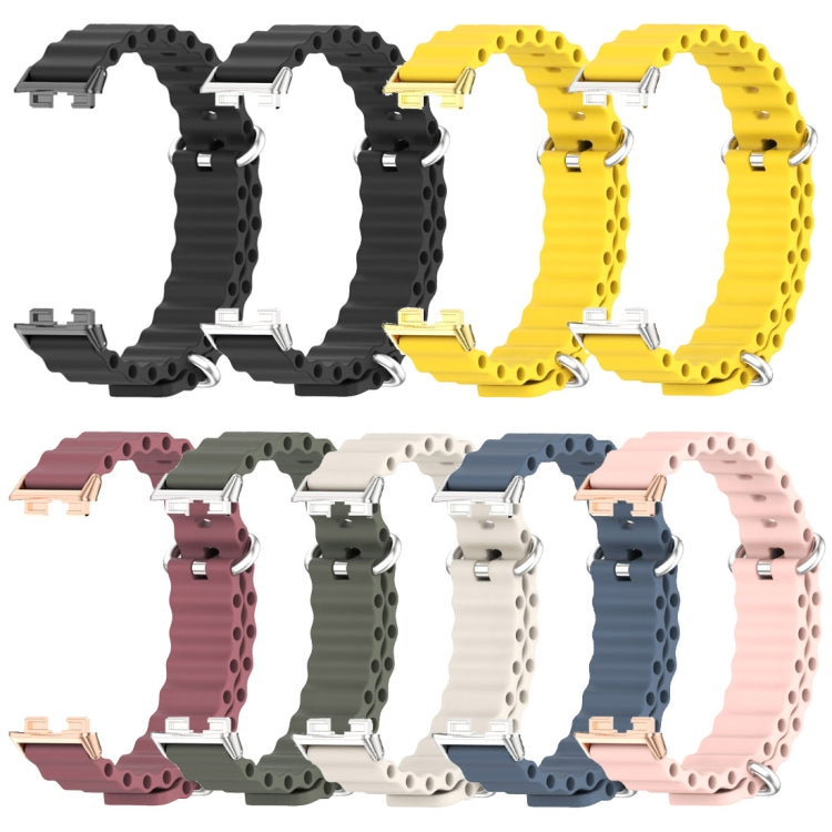 For Huawei Band 8 / 9 / 10 Mijobs Marine Silicone Breathable Watch Band(Black) - Watch Bands by MIJOBS | Online Shopping South Africa | PMC TechLife | Buy Now Pay Later Mobicred