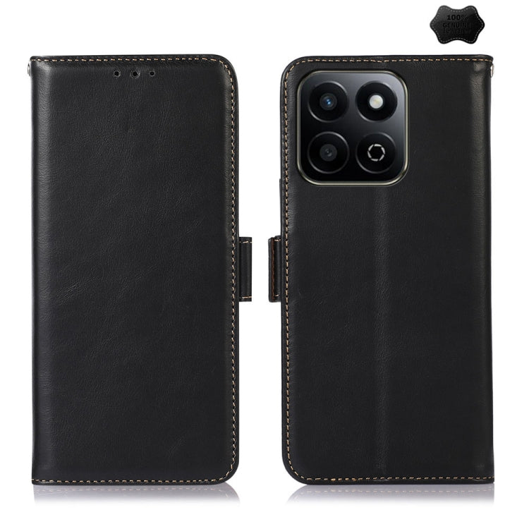 For Honor Play 60 Plus / 200 Smart Crazy Horse Top Layer Cowhide Leather Phone Case(Black) - Honor Cases by PMC TechLife | Online Shopping South Africa | PMC TechLife | Buy Now Pay Later Mobicred
