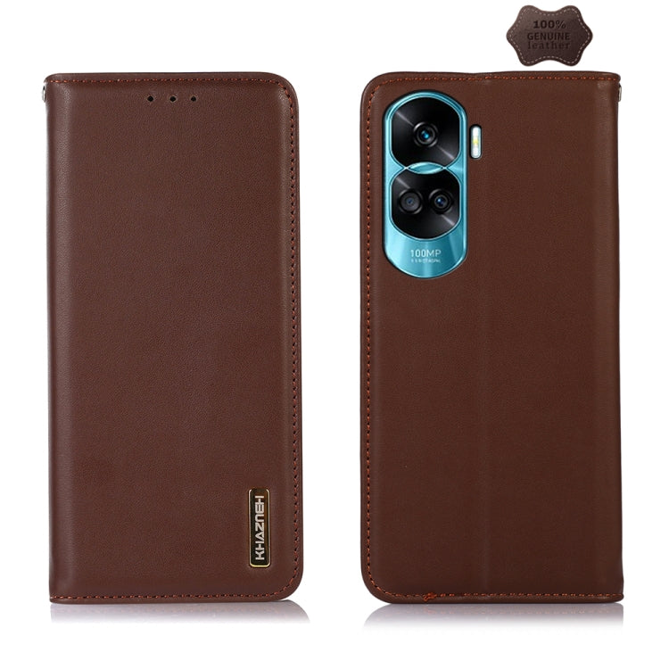 For Honor 90 Lite 5G / X50i KHAZNEH Nappa Top Layer Cowhide Leather Phone Case(Brown) - Honor Cases by PMC TechLife | Online Shopping South Africa | PMC TechLife | Buy Now Pay Later Mobicred