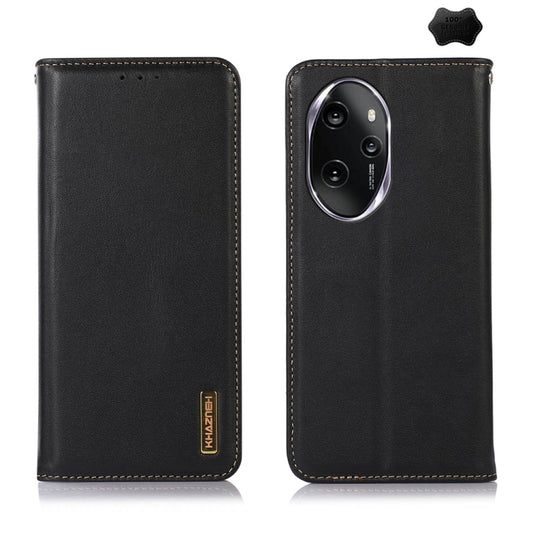 For Honor 100 Pro KHAZNEH Nappa Top Layer Cowhide Leather Phone Case(Black) - Honor Cases by PMC Jewellery | Online Shopping South Africa | PMC Jewellery | Buy Now Pay Later Mobicred