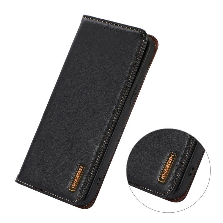 For Honor 100 Pro KHAZNEH Nappa Top Layer Cowhide Leather Phone Case(Black) - Honor Cases by PMC TechLife | Online Shopping South Africa | PMC TechLife | Buy Now Pay Later Mobicred