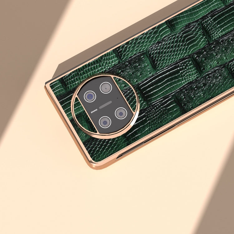 For Huawei Mate X3 Nano Plating Genuine Leather Mahjong Texture Phone Case(Green) - free shipping - PMC TechLife - Order now!