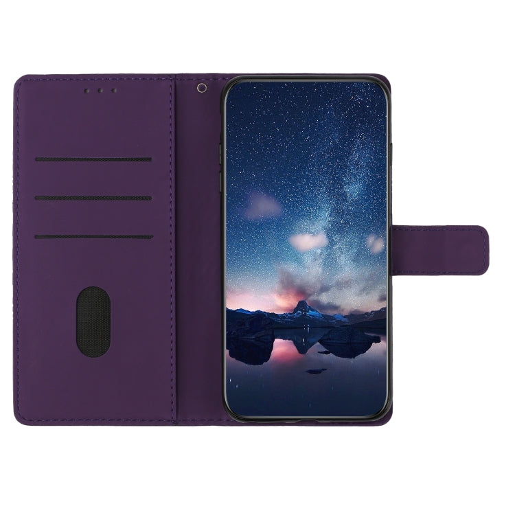 For iPhone 16 Plus Diamond Embossed Skin Feel Leather Phone Case(Purple) - iPhone 16 Plus Cases by PMC Jewellery | Online Shopping South Africa | PMC Jewellery | Buy Now Pay Later Mobicred