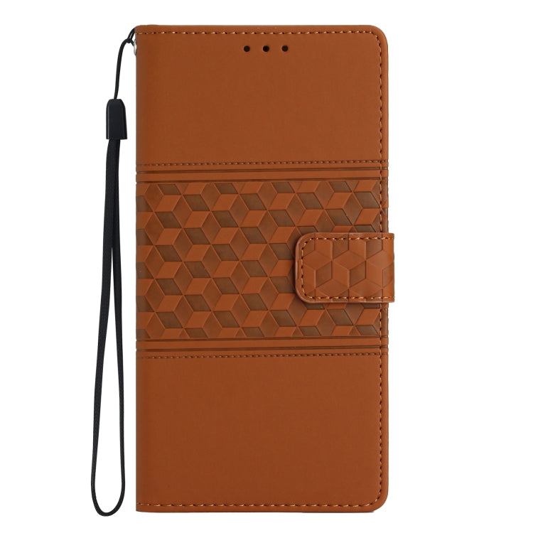 For iPhone 16 Pro Max Diamond Embossed Skin Feel Leather Phone Case(Brown) - free shipping - PMC TechLife - Order now!