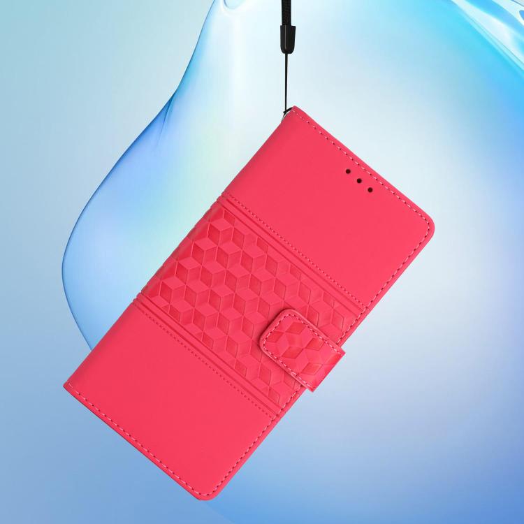 For iPhone 16e Diamond Embossed Skin Feel Leather Phone Case(Red) - iPhone 16e Cases by PMC TechLife | Online Shopping South Africa | PMC TechLife | Buy Now Pay Later Mobicred