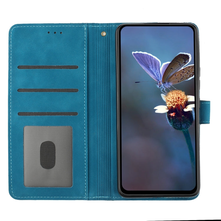 For iPhone 16 Pro Max Flower Embossing Pattern Leather Phone Case(Blue) - iPhone 16 Pro Max Cases by PMC TechLife | Online Shopping South Africa | PMC TechLife | Buy Now Pay Later Mobicred