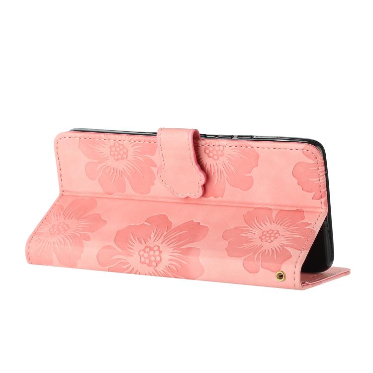For iPhone 16e Flower Embossing Pattern Leather Phone Case(Pink) - iPhone 16e Cases by PMC TechLife | Online Shopping South Africa | PMC TechLife | Buy Now Pay Later Mobicred