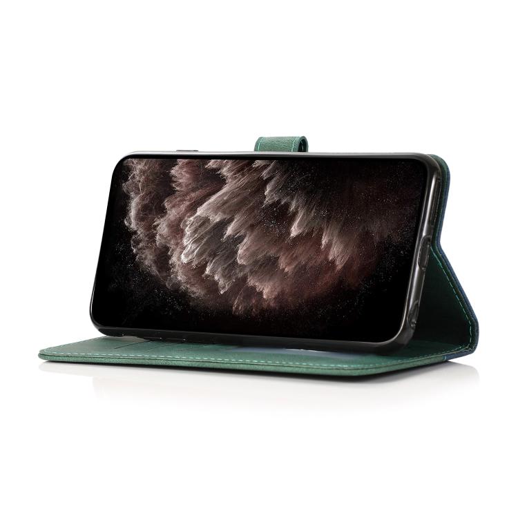 For iPhone 16e Dual-color Stitching Leather Phone Case(Blue Green) - free shipping - PMC TechLife - Order now!