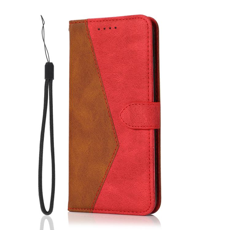 For iPhone 16e Dual-color Stitching Leather Phone Case(Brown Red) - iPhone 16e Cases by PMC TechLife | Online Shopping South Africa | PMC TechLife | Buy Now Pay Later Mobicred